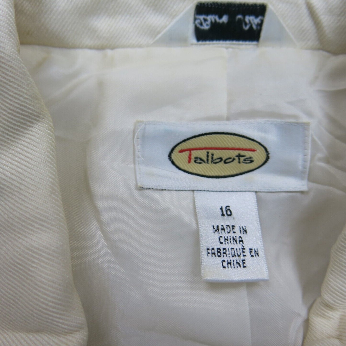 Talbots Womens Button Up Jackets Long Sleeve Collared Pockets Beige Size 16