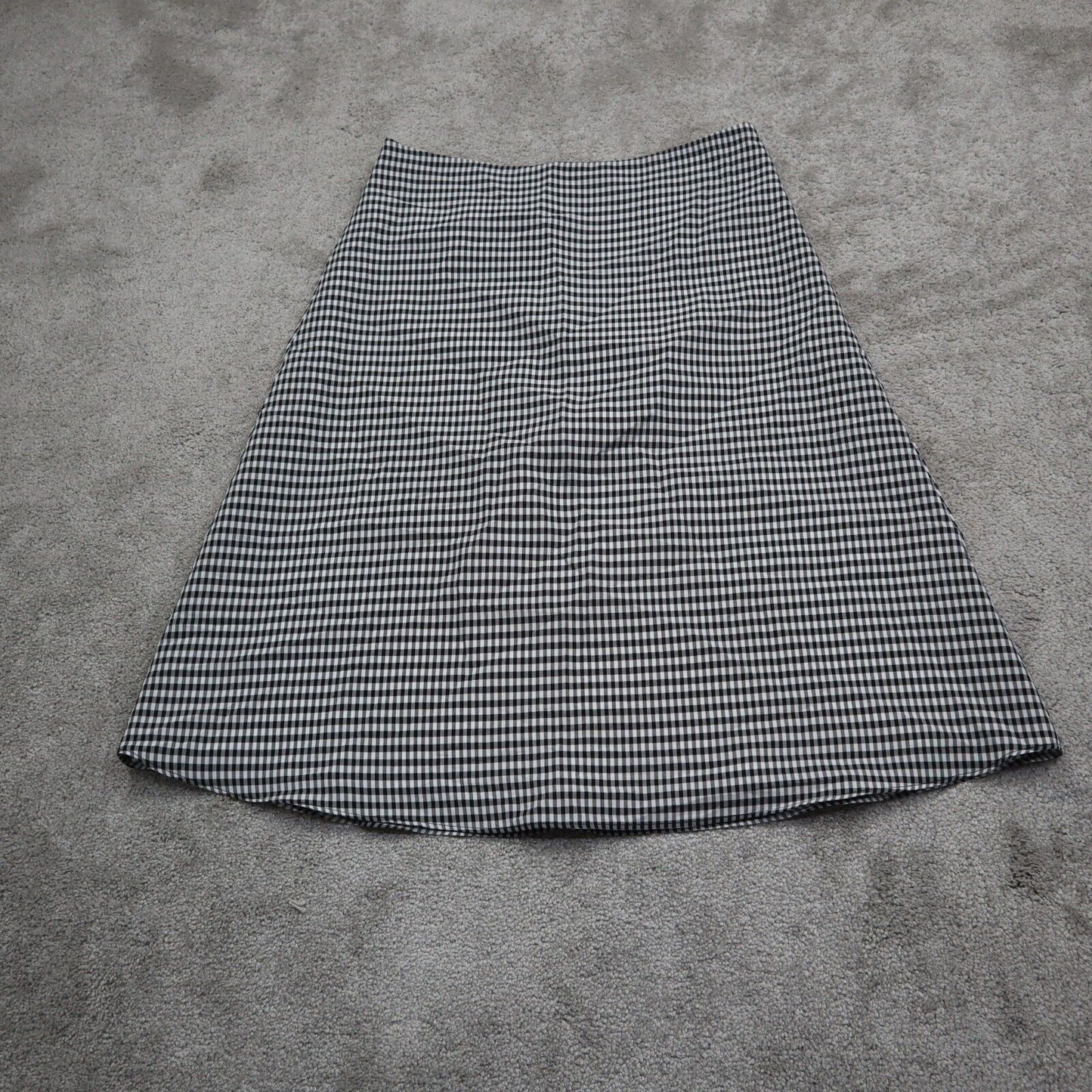 Ann Taylor Factory Womens A Line Skirt Side Zip Check White Black Size 2
