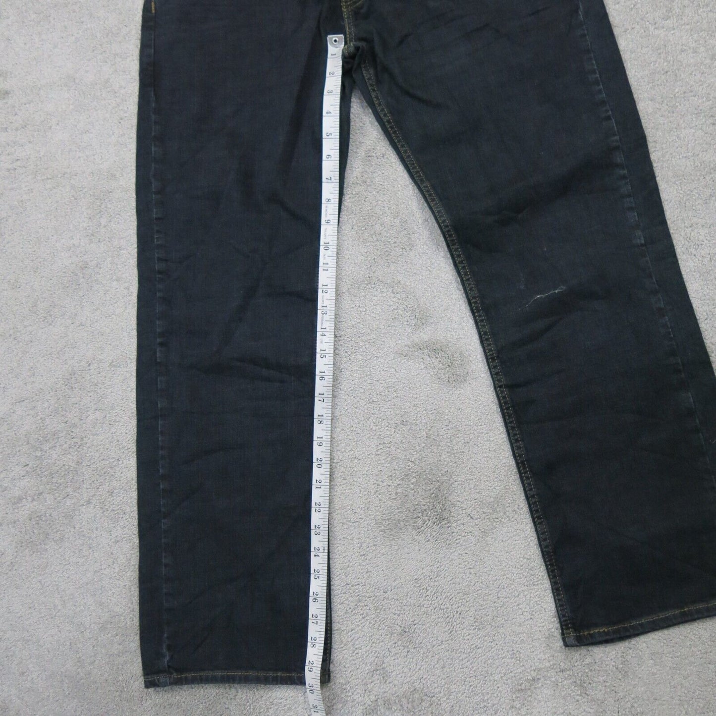 Signature Levis Mens Straight Leg Jeans Relaxed Fit Mid Rise Black Size W34XL30