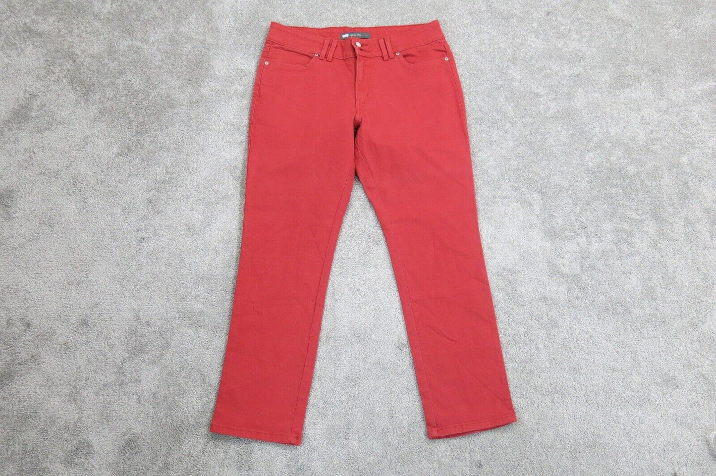 Levis Womens Slim Straight Leg Jeans Pant Stretch Denim Cotton Mid Rise Red 14 M