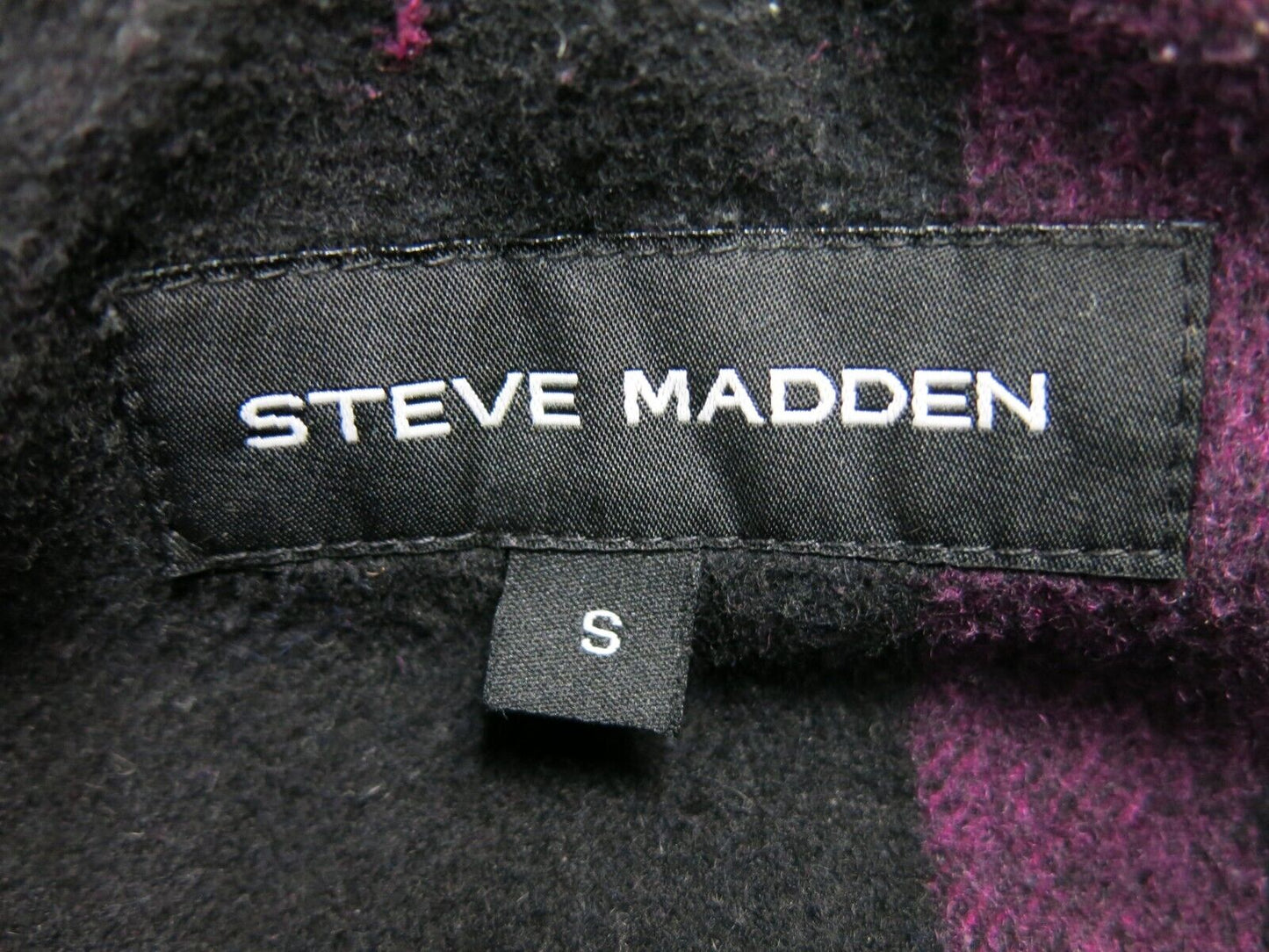Steve Madden Mens Trench Hooded Coat Long Sleeves Buckle  Black Pink Size Small