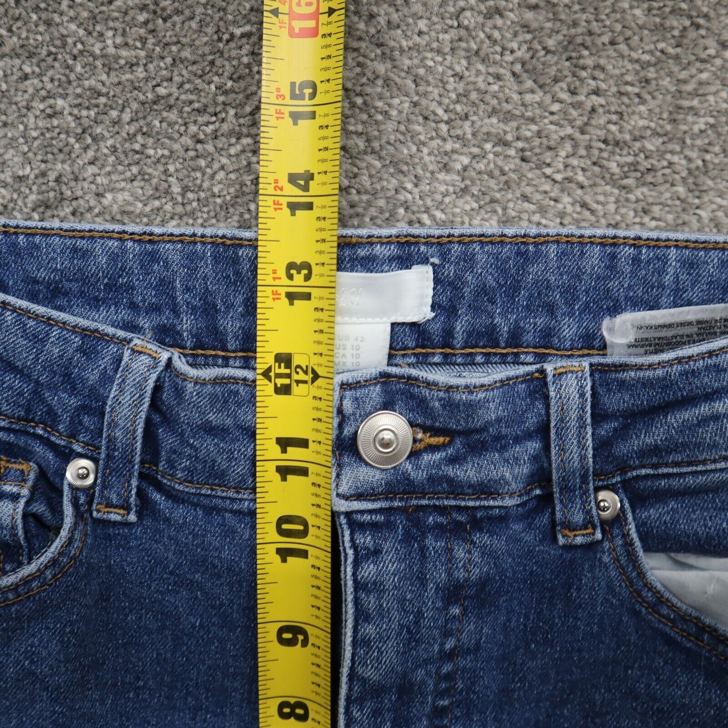 H&M Womens Jegging Jeans Denim Stretch High Rise Five Pockets Blue Size US 10