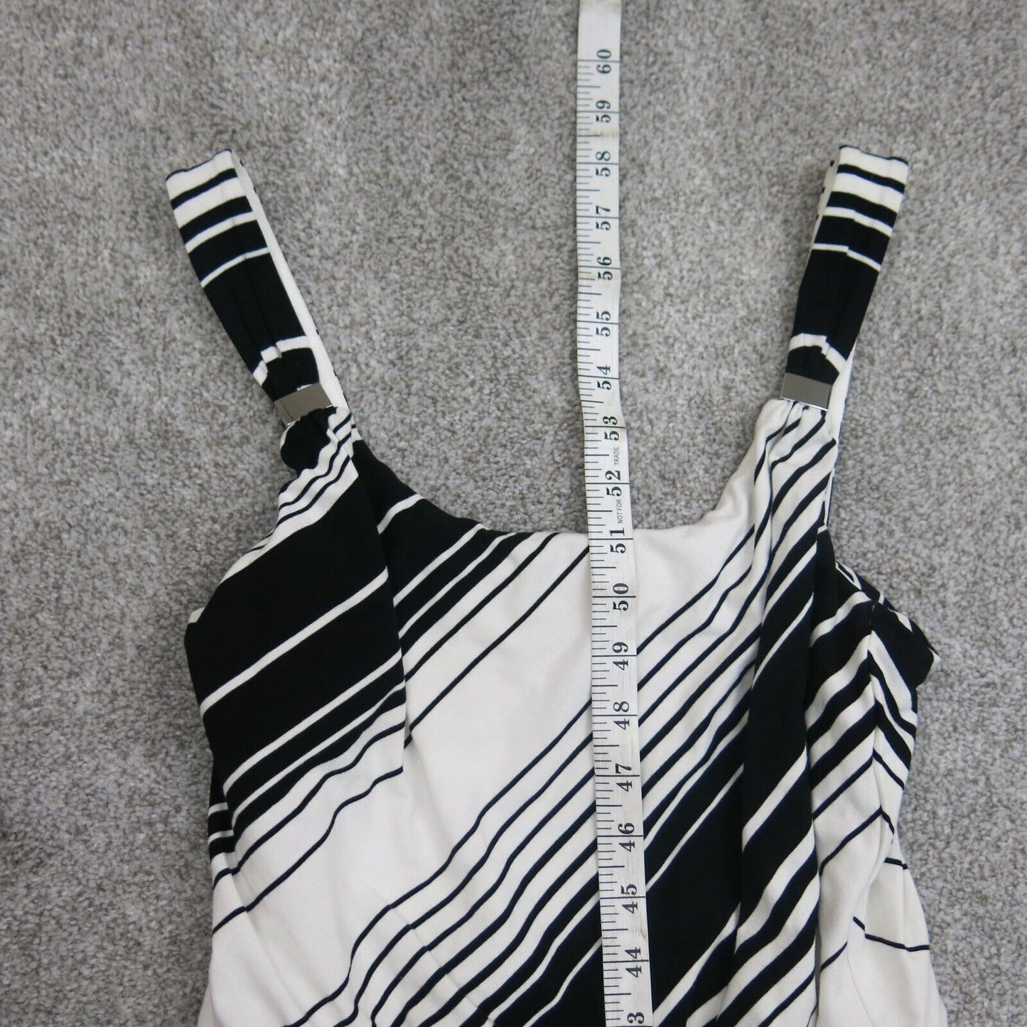 White House Black Market Womens Striped Bodycon Dress Squair Neck White Black XS