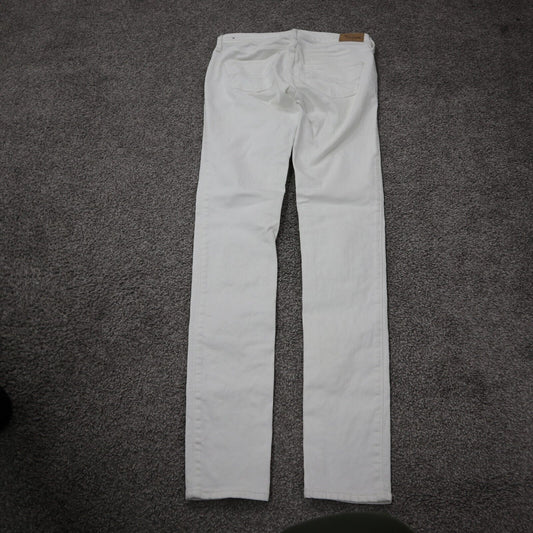 Abercrombie & Fitch Women Jeans Slim Skinny Leg Low Rise Pocket White SZ W24XL31