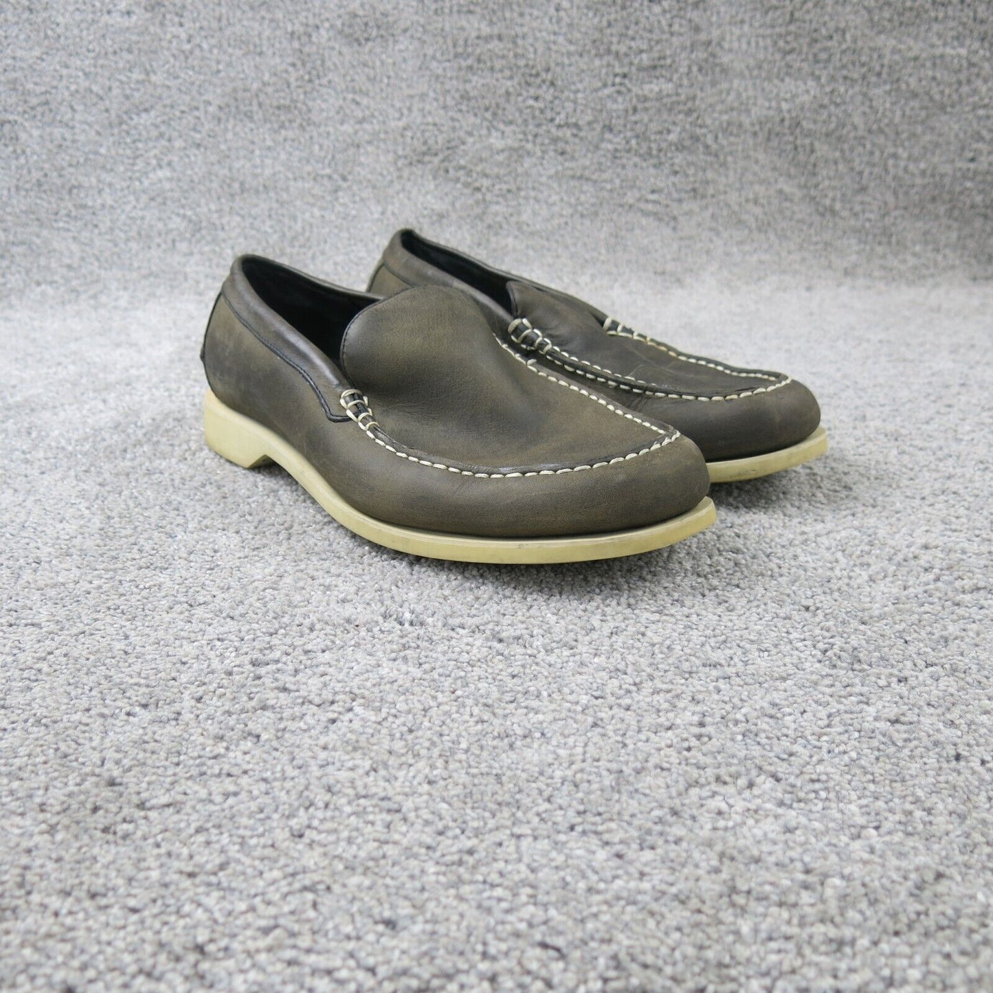 Cole Haan Men Slip On Casual Shoes C00080 Green Leather Loafers Size US 8M
