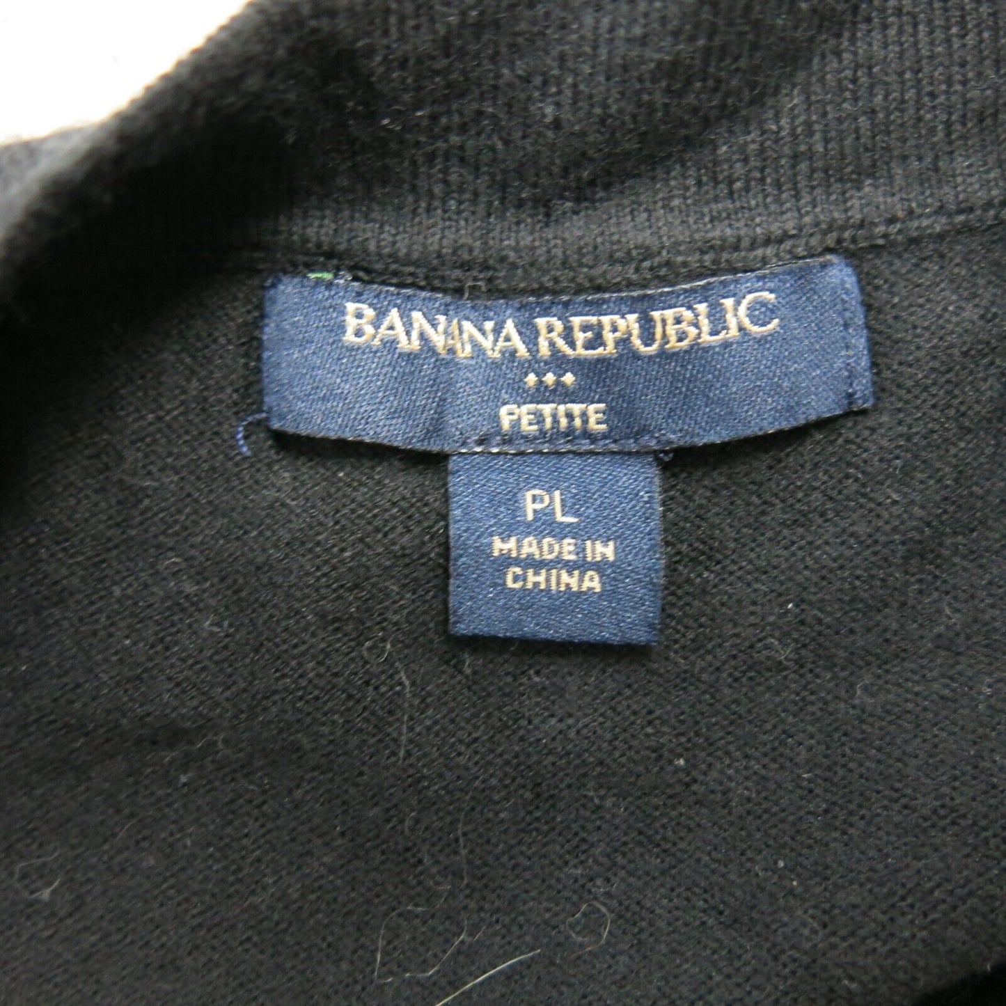 Banana Republic Womens Knitted Cardigan Sweater Long Sleeves Black Size PL
