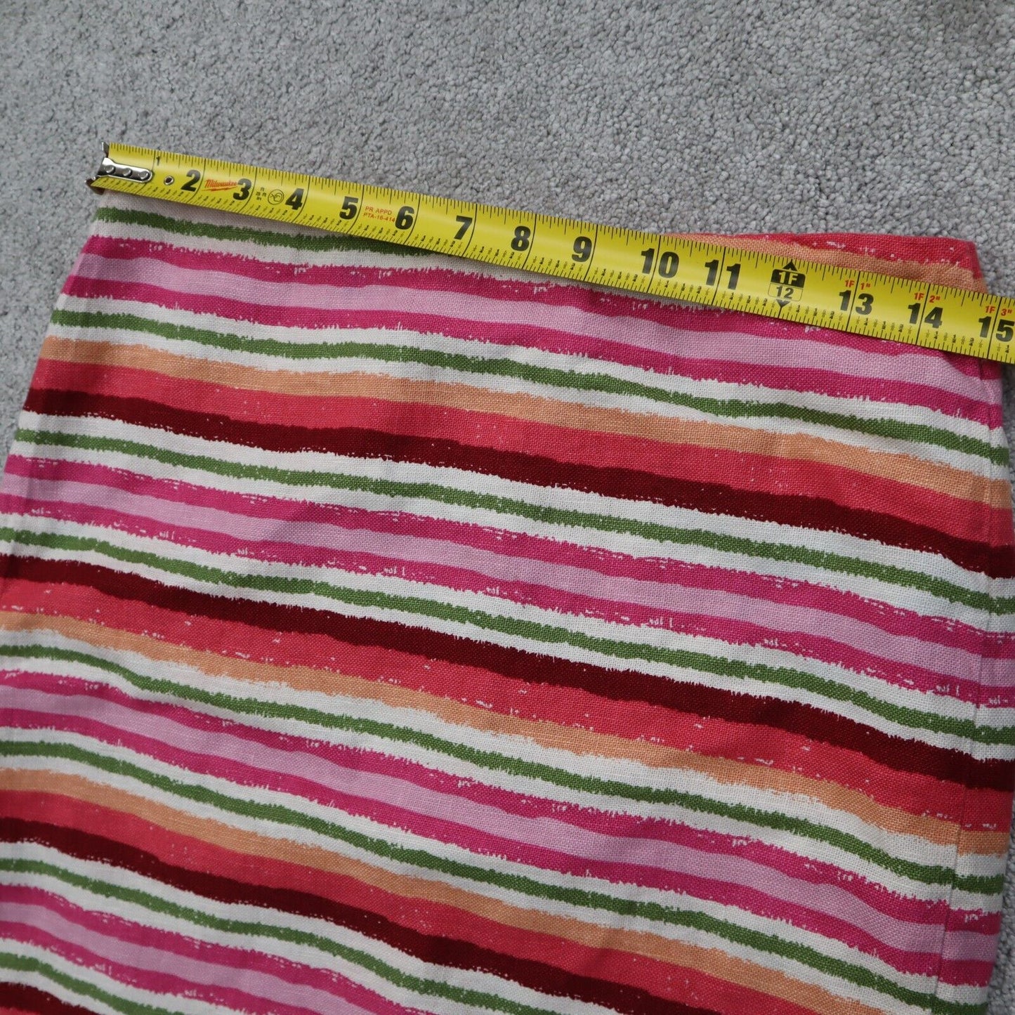 Talbots Womens Stripe Pencil & Straight Skirt Back Zip Red Pink White Size 6P