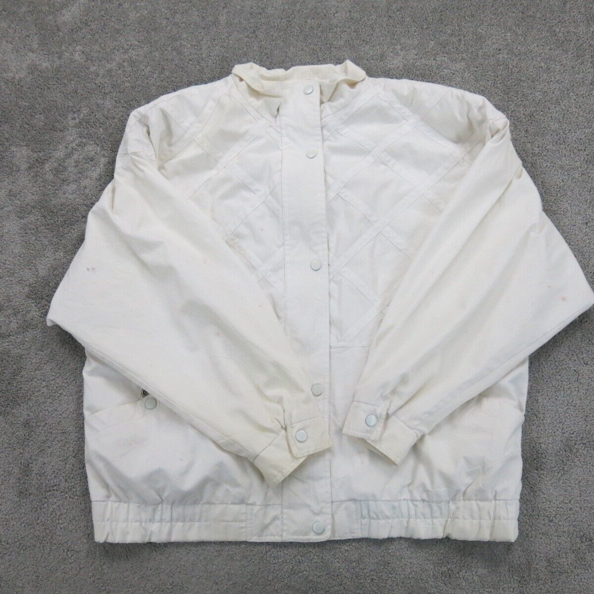 TOWN By London Fog Womens Bomber Jacket Full Zip Up Snap
