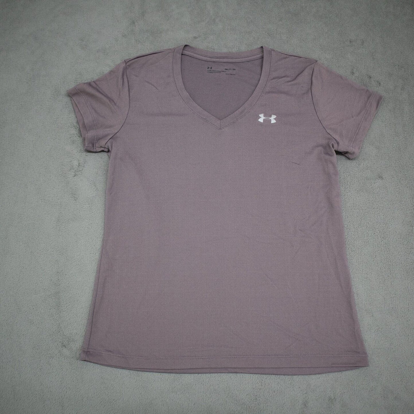 Under Armour Women's Heat Gear Sports V-Neck T-Shirt Short Sleeve Brown Size S