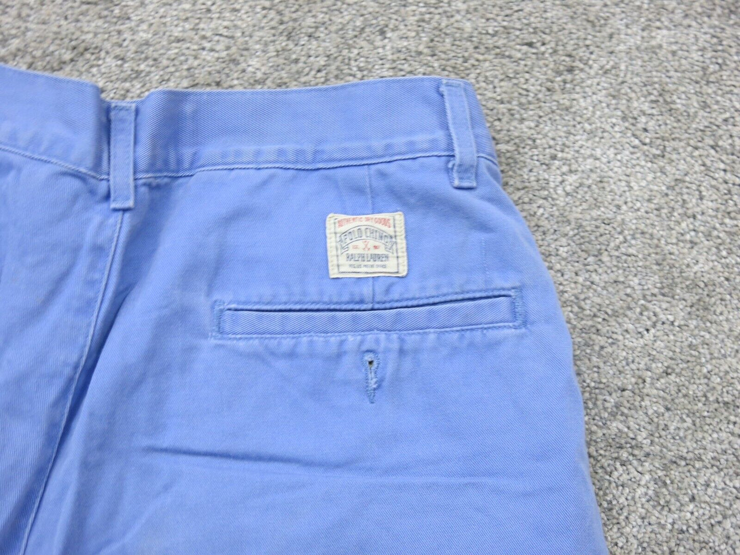 Polo Ralph Lauren Mens Super Stretch Chino Shorts Mid Rise Sky Blue Size 30