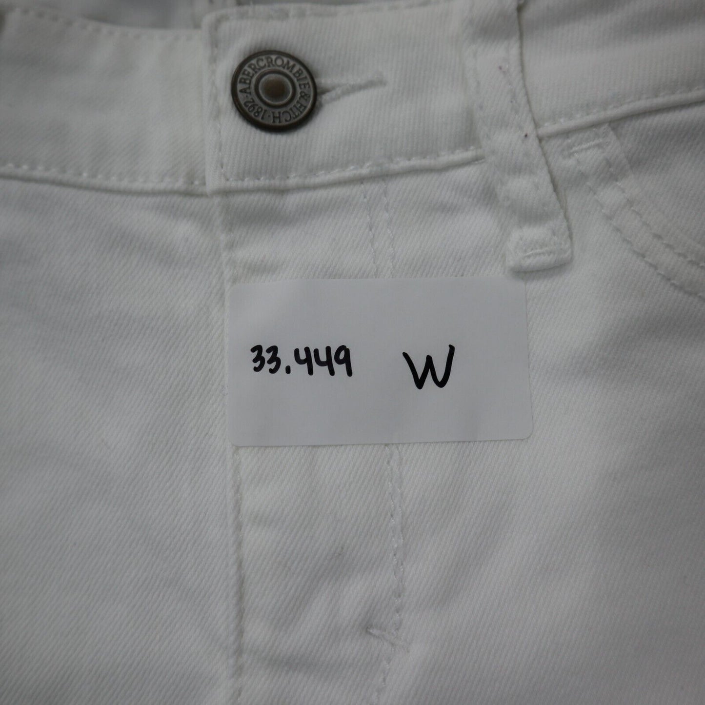 Abercrombie & Fitch Women Jeans Slim Skinny Leg Low Rise Pocket White SZ W24XL31