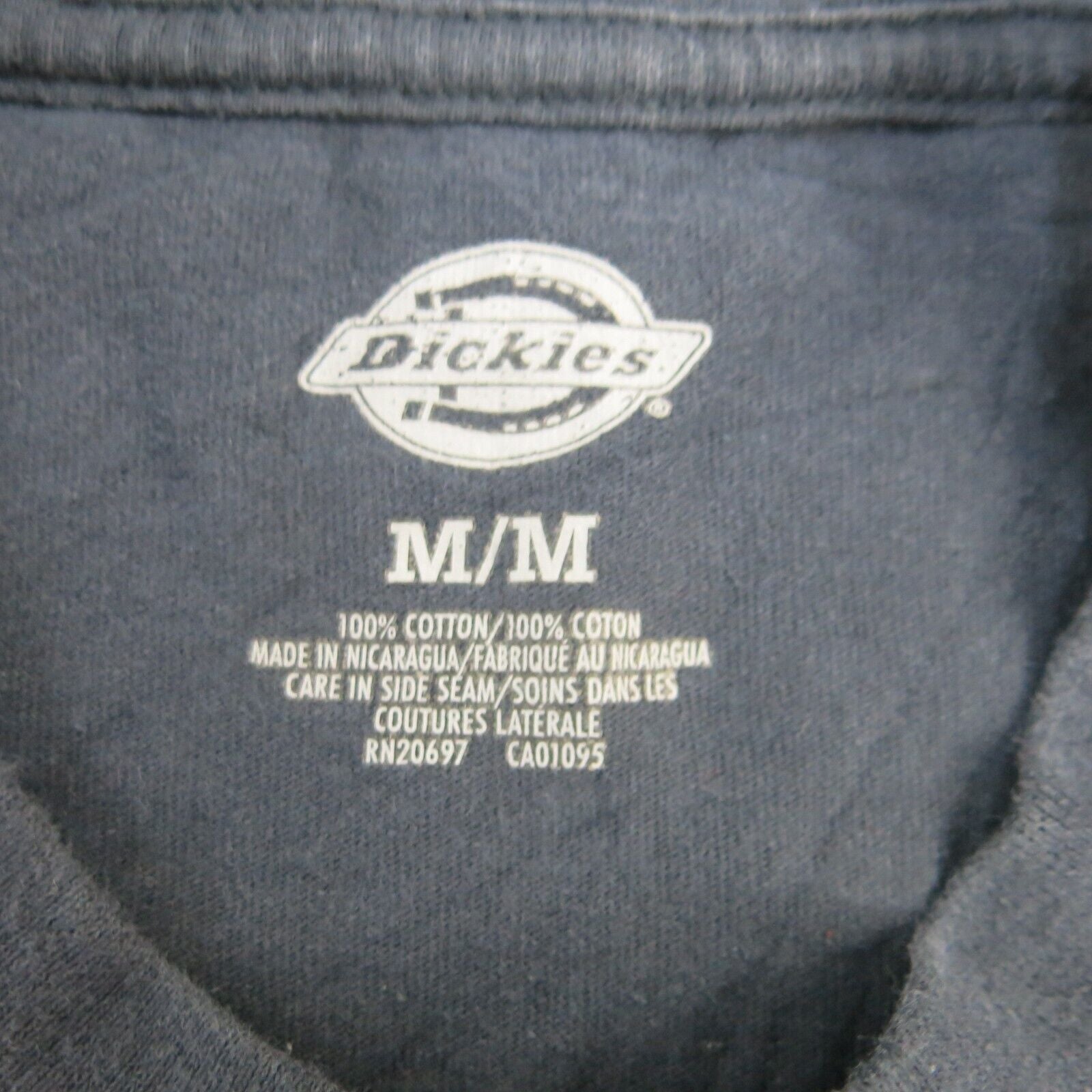 Dickies Shirt Mens Medium Blue Crew Neck Tee Short Sleeve Pocket