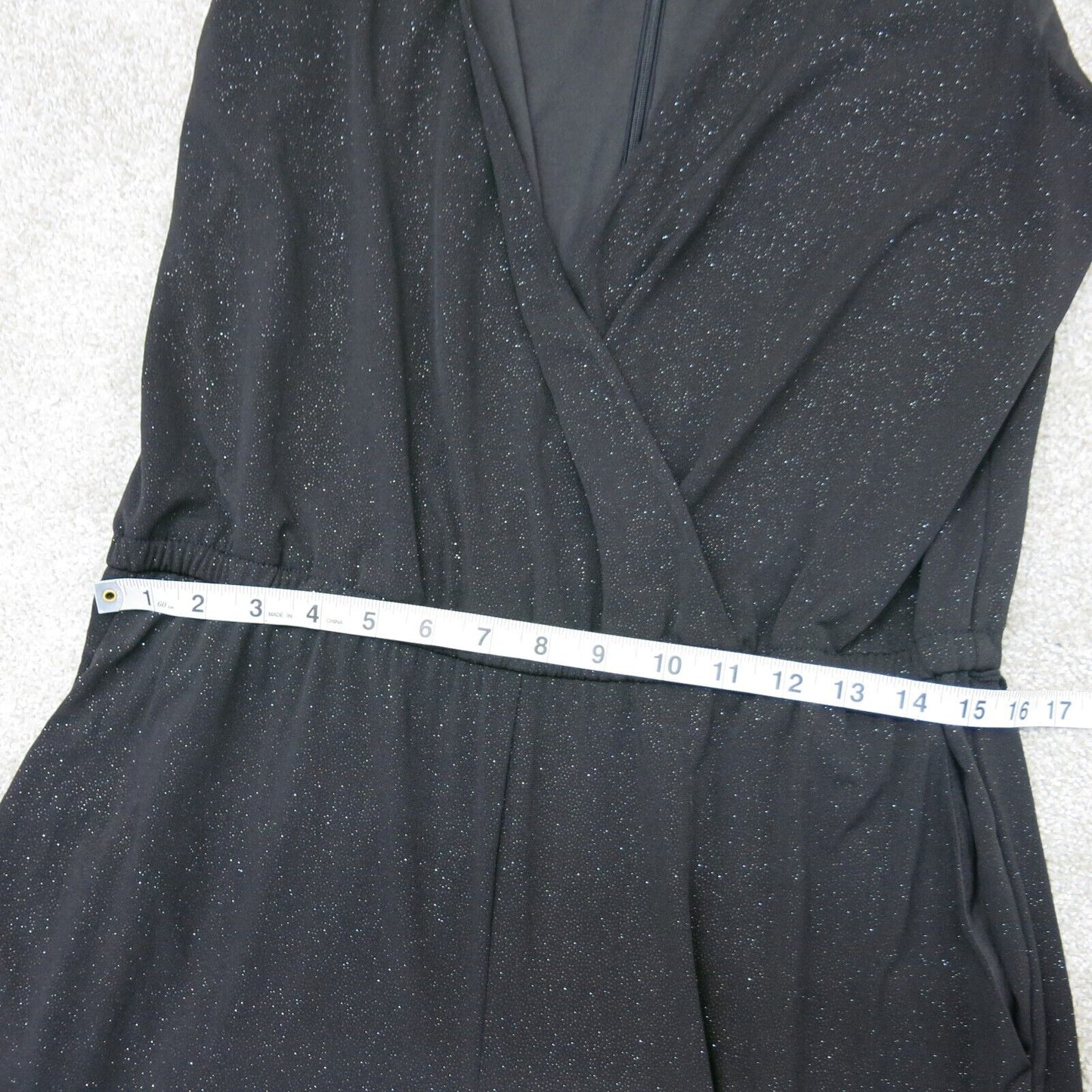 Michael Kors Women Twist Wrap Pleated Dress Sleeveless V Neck Black Sz Length 51