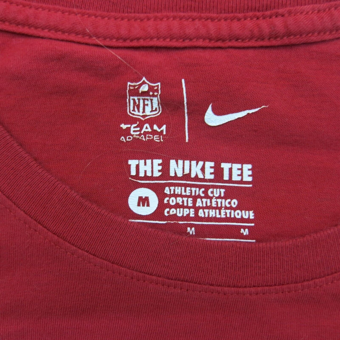 The Nike Tee NFL Team Apparel Mens Crew Neck T Shirt Dri Fit Athletic Cut Red M