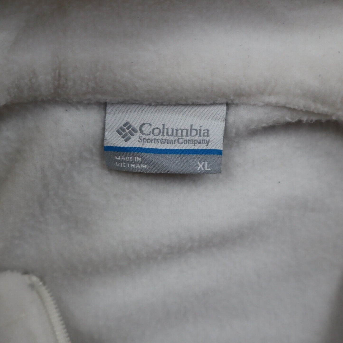 Columbia Mens Full Zip Sweatshirt Jacket Long Sleeves Mock Neck White Size XL