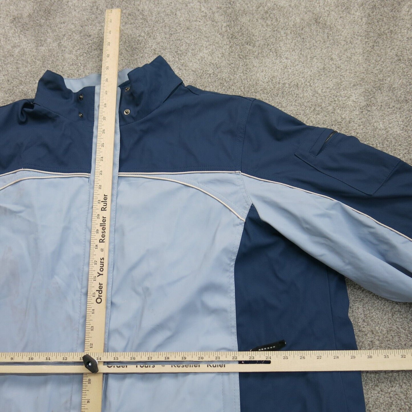 ZeroXposur Mens Activewear Windbreaker Coat Jacket Full Zip Long Sleeves Blue 3X