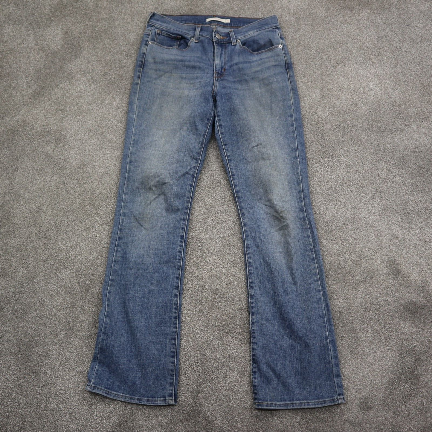 Levi Strauss & Co Mens Jeans Dark Straight Leg Mid Rise 5-Pocket Blue Size 4