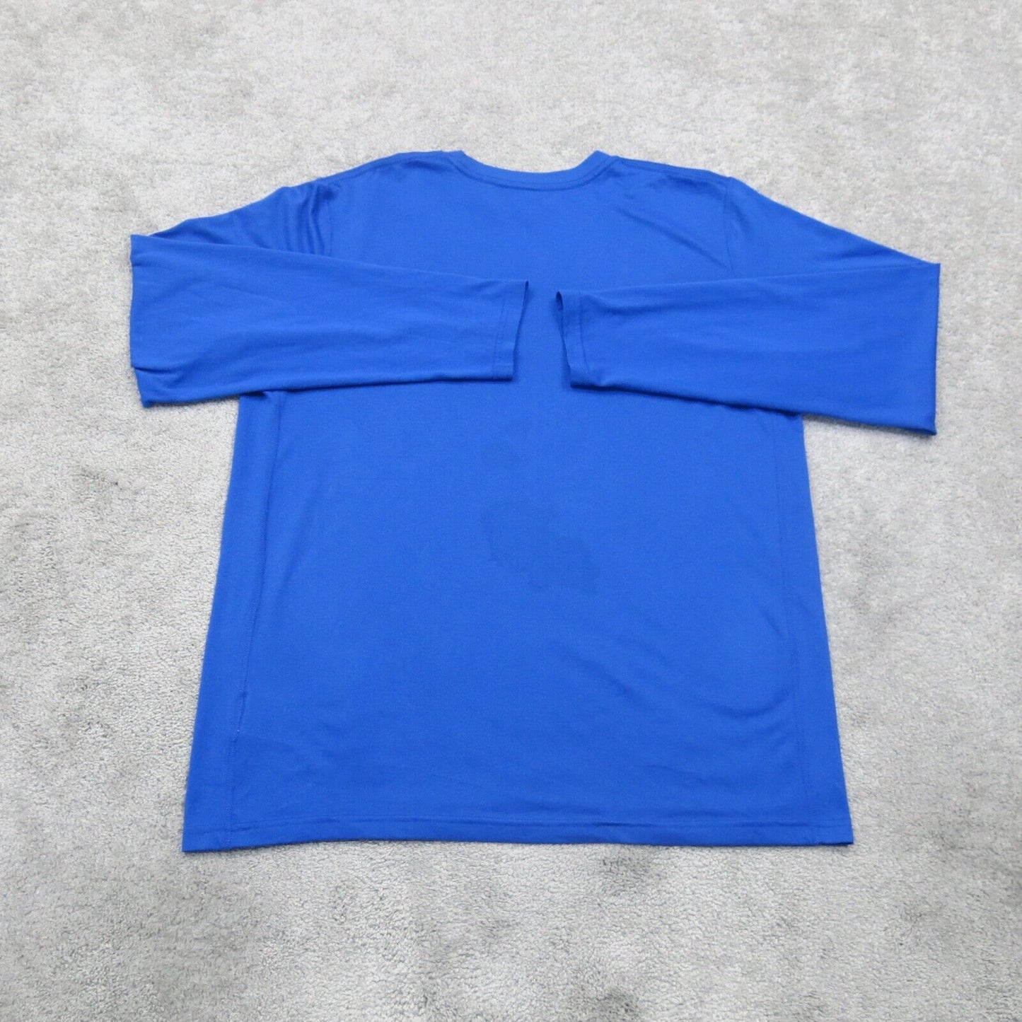 Nike Mens Crew Neck T Shirt Dri Fit Long Sleeves Logo Navy Blue Size Medium