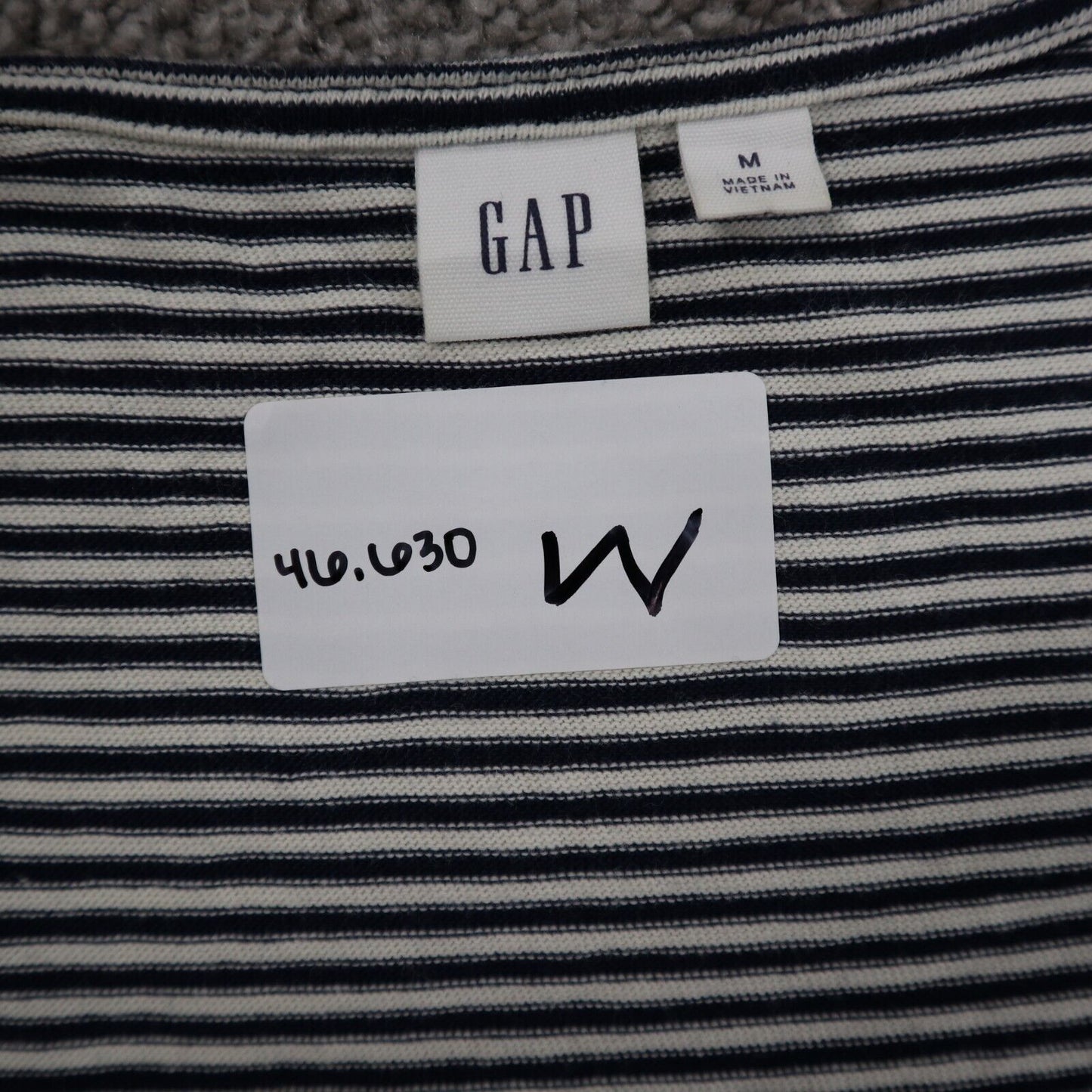 Gap Womens Wrap Mini Dress Cap Sleeve Tie Waist Striped Black White Size Medium