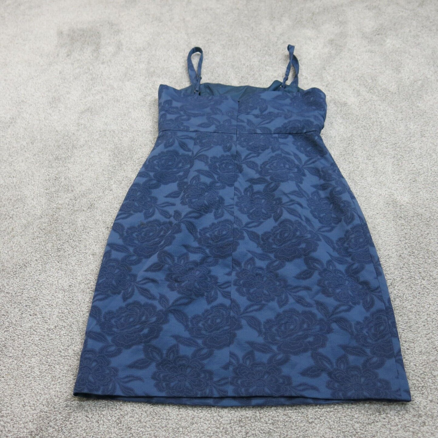 BCBZ Maxa Zaria Womens Floral Shift Mini Dress Sleeveless Slate Blue Size 6