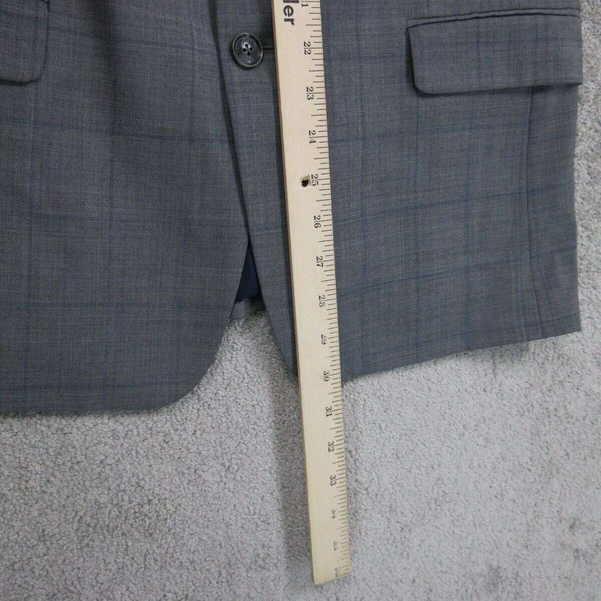 Vintage Mens Blazer Coat Single Breasted Long Sleeves Pockets Gray Size 40S