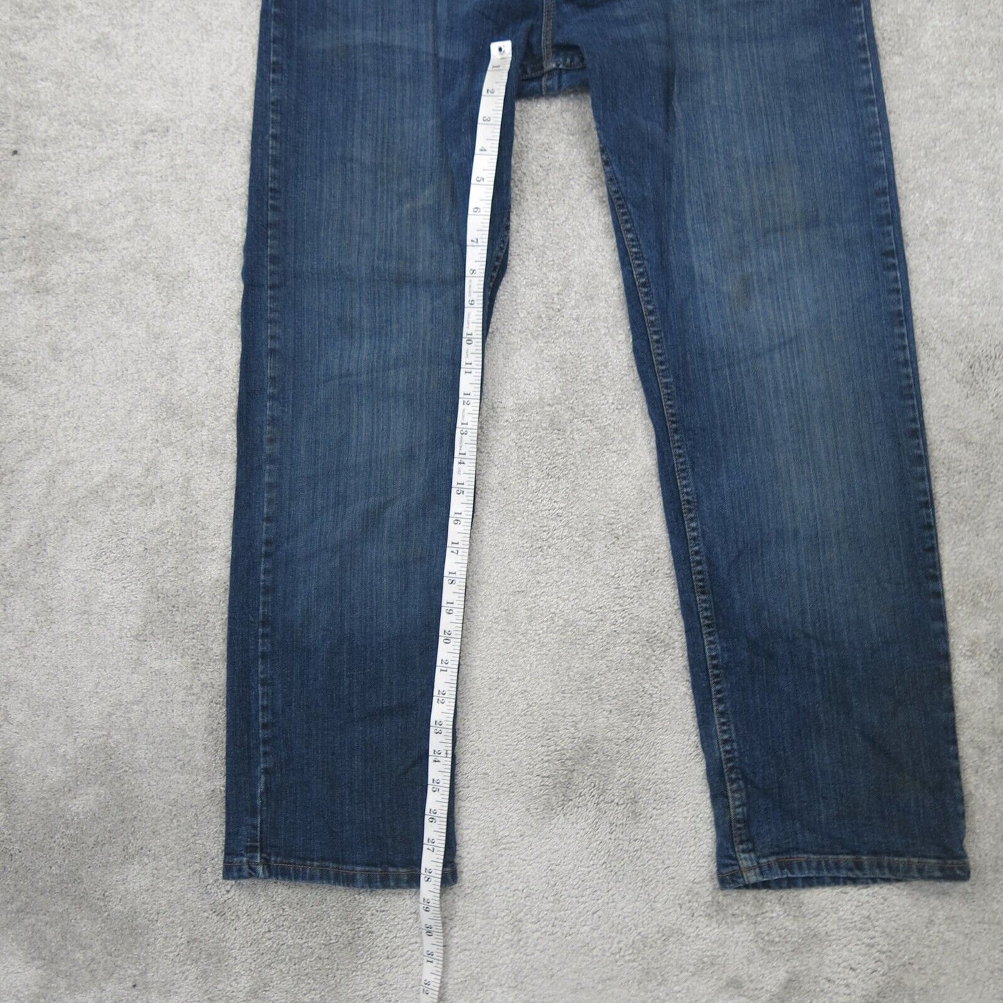 Wrangler Mens Straight Leg Denim Jeans Relaxed Fit Mid Rise Blue Size W34XL30