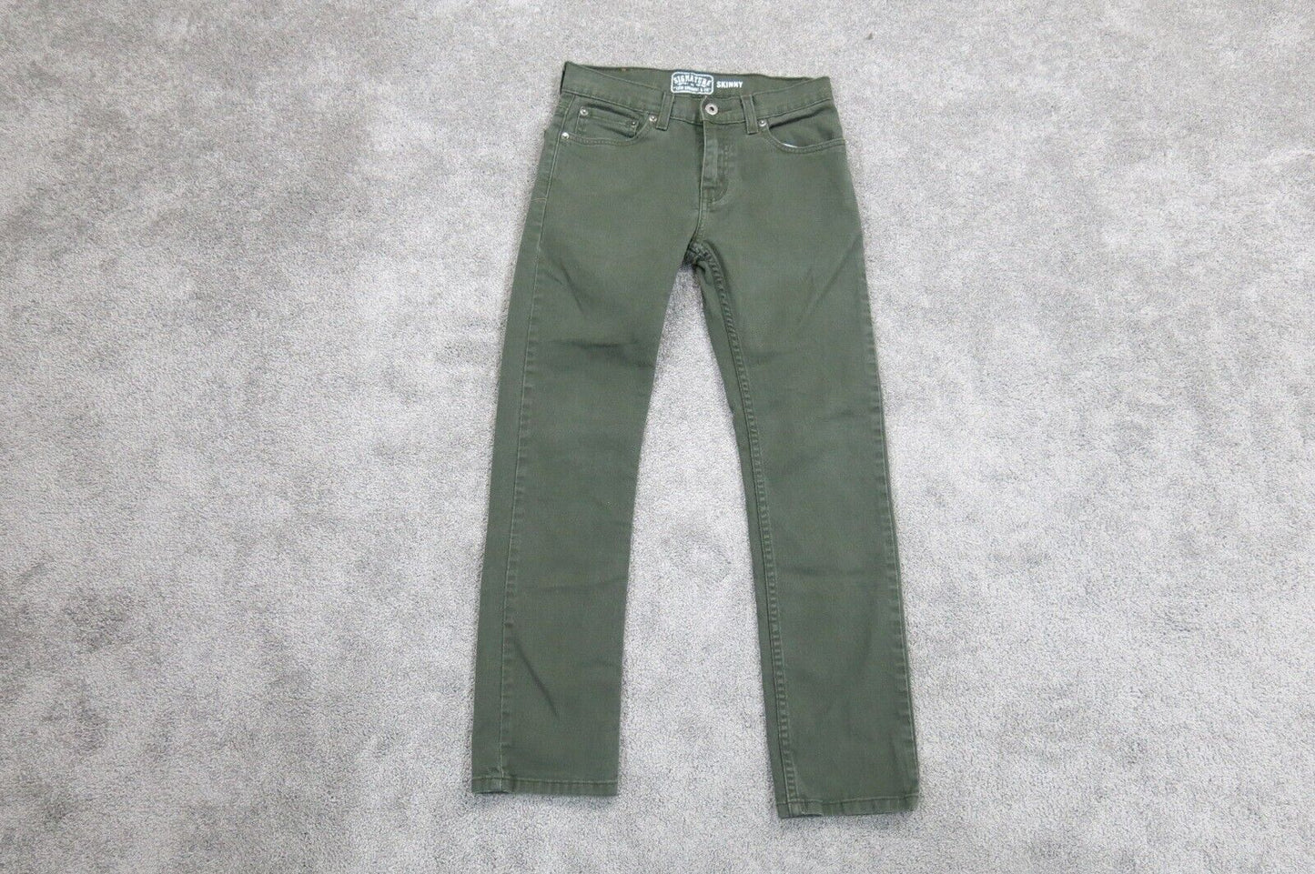 Levi Strauss Co Signature Womens Skinny Jeans Cotton Mid Rise Green Size 14 Reg