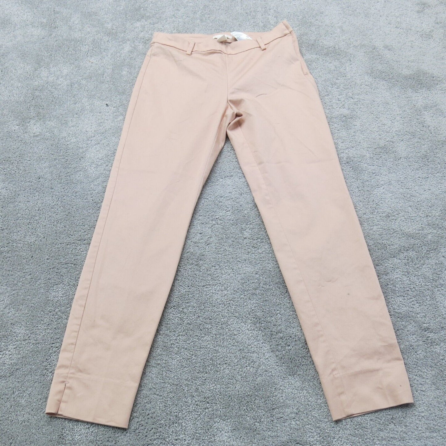 H&M Womens Casual Dress Pants Straight Leg  Mid Rise Pocket Peach Size 6