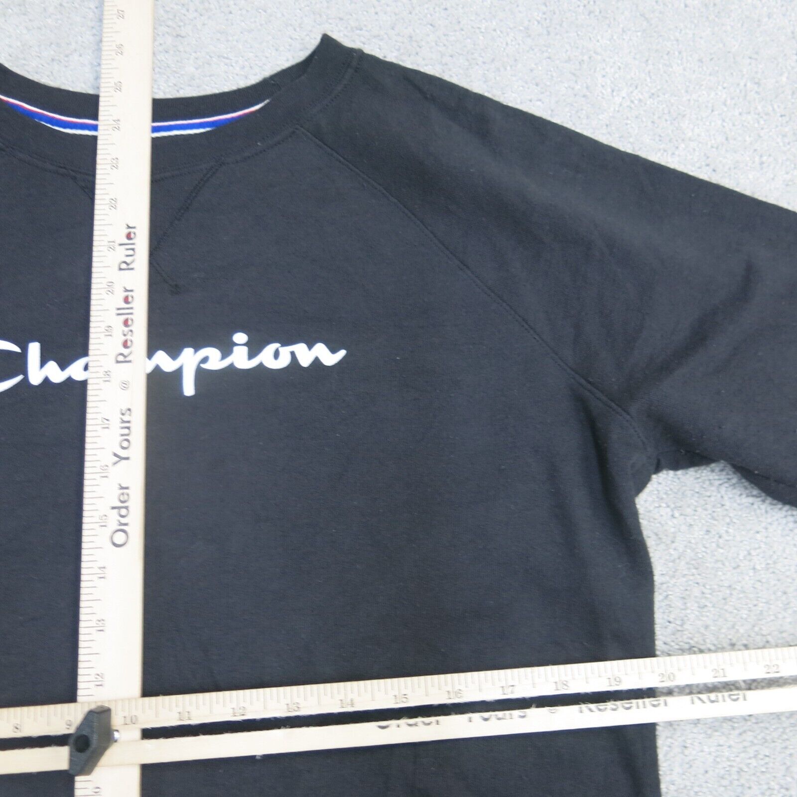 Champion Sweatshirt Mens L Black Long Sleeve Crew Neck Pullover