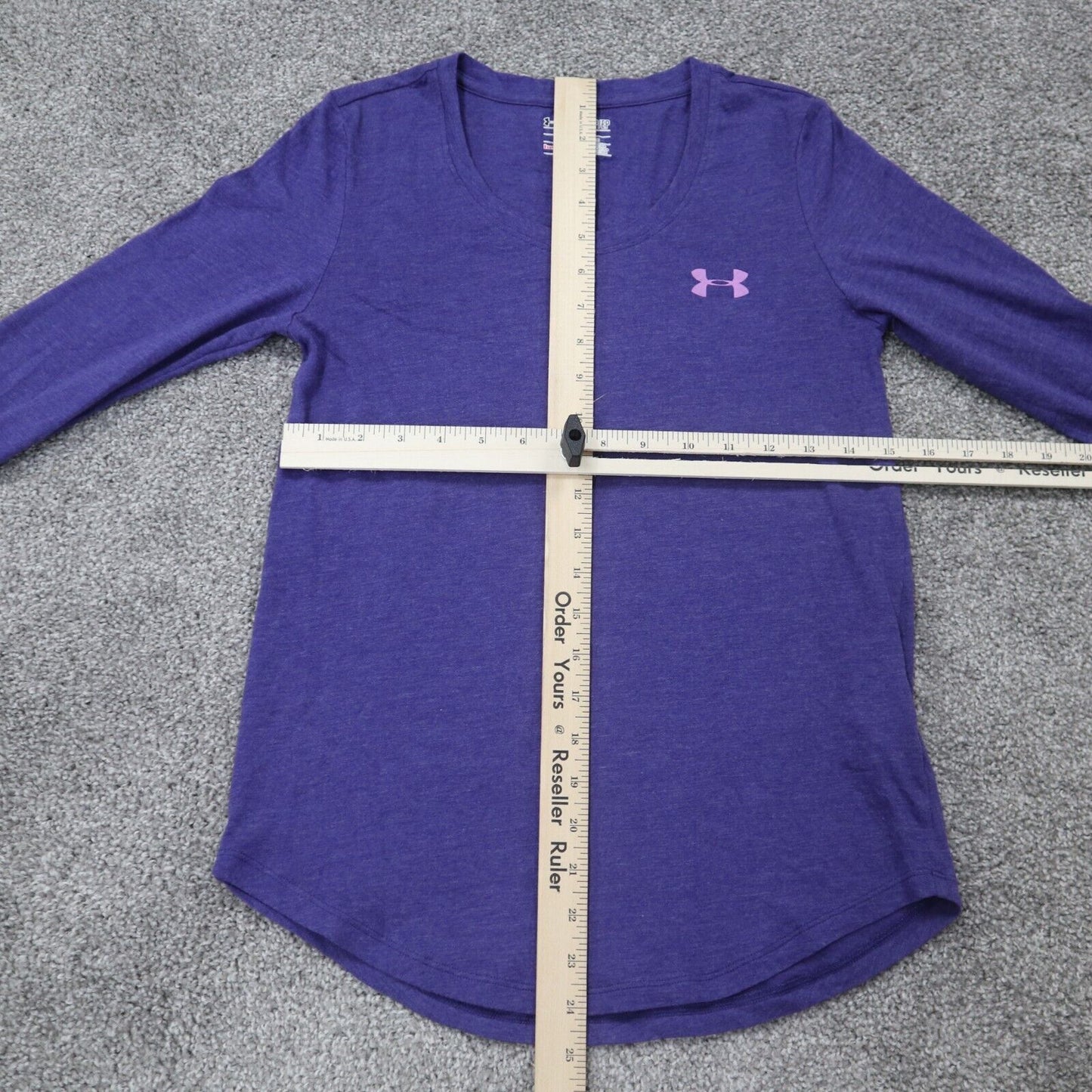 Under Armour Men's Sports T-Shirt  Long Sleeves XS Purple Heatgear Logo Shirt