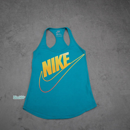 Nike Women's Activewear Loose Fit Racerback Tank Tops Sleeveless Blue Size Small