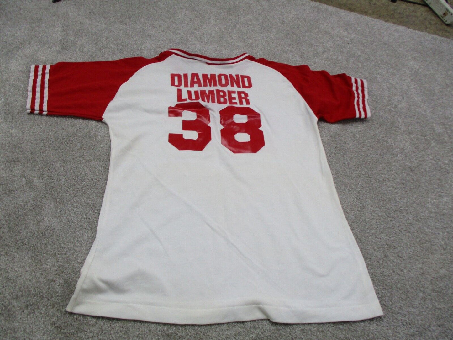 Fab Knit Diamond Dawgs Shirt Women s Large L White Red Diamond Lumber #38
