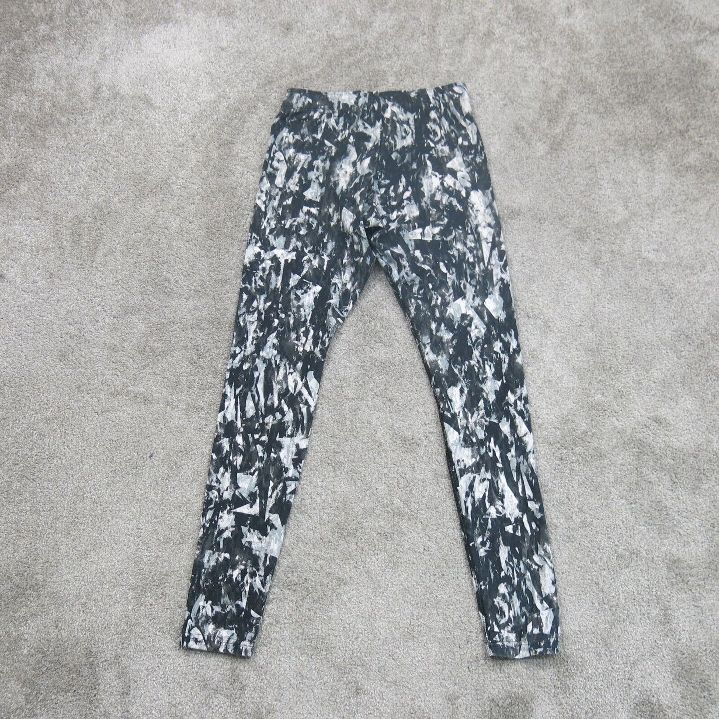 Nike Just Do It Womens Crop Legging Pant Running Gym Marble Print Black Size M