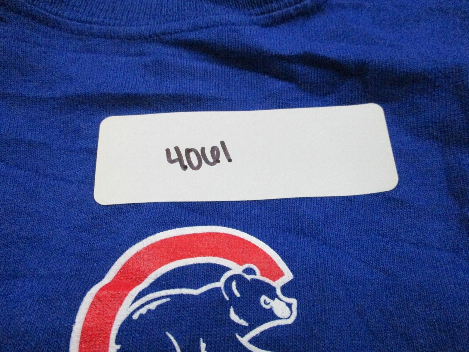 Buy the Womens Blue Chicago Cubs Champs V-Neck Pullover T-Shirt Size Large