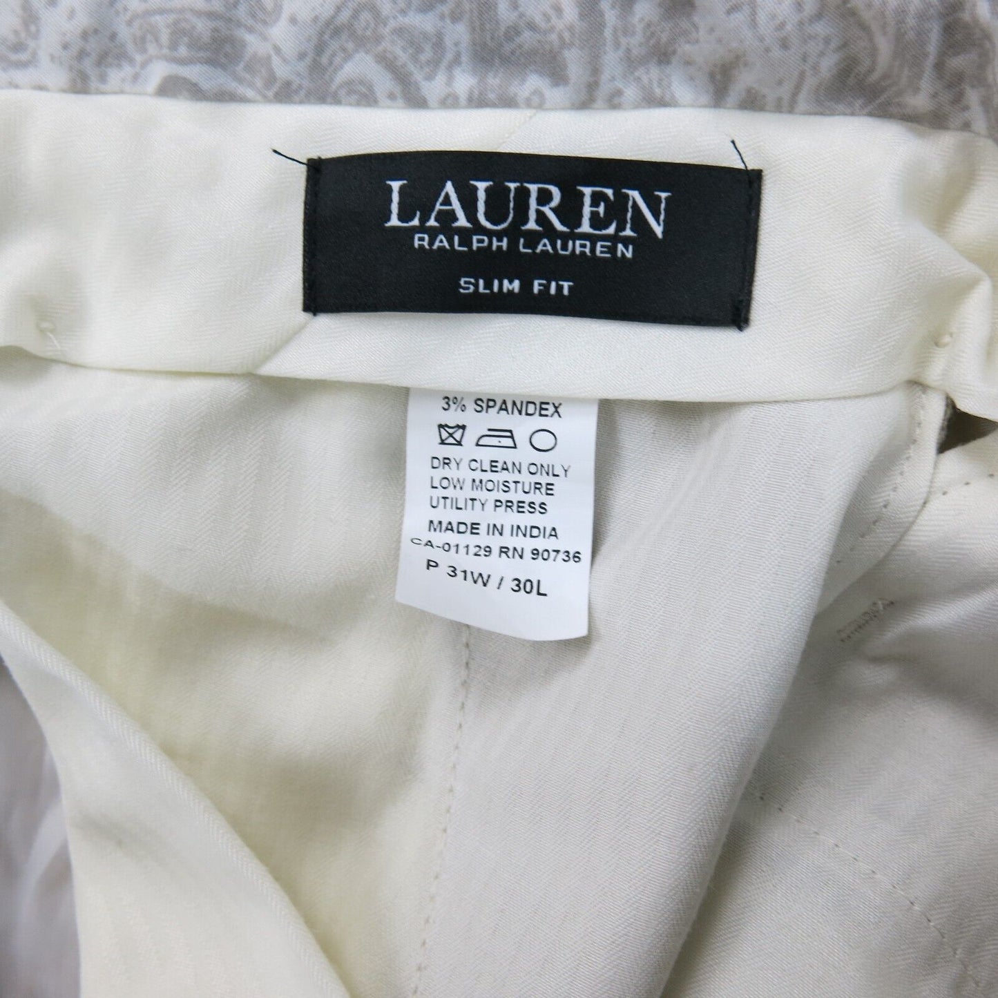 Ralph Lauren Womens Tapered Leg Dress Pants Slim Fit Beige Size 31W/30L