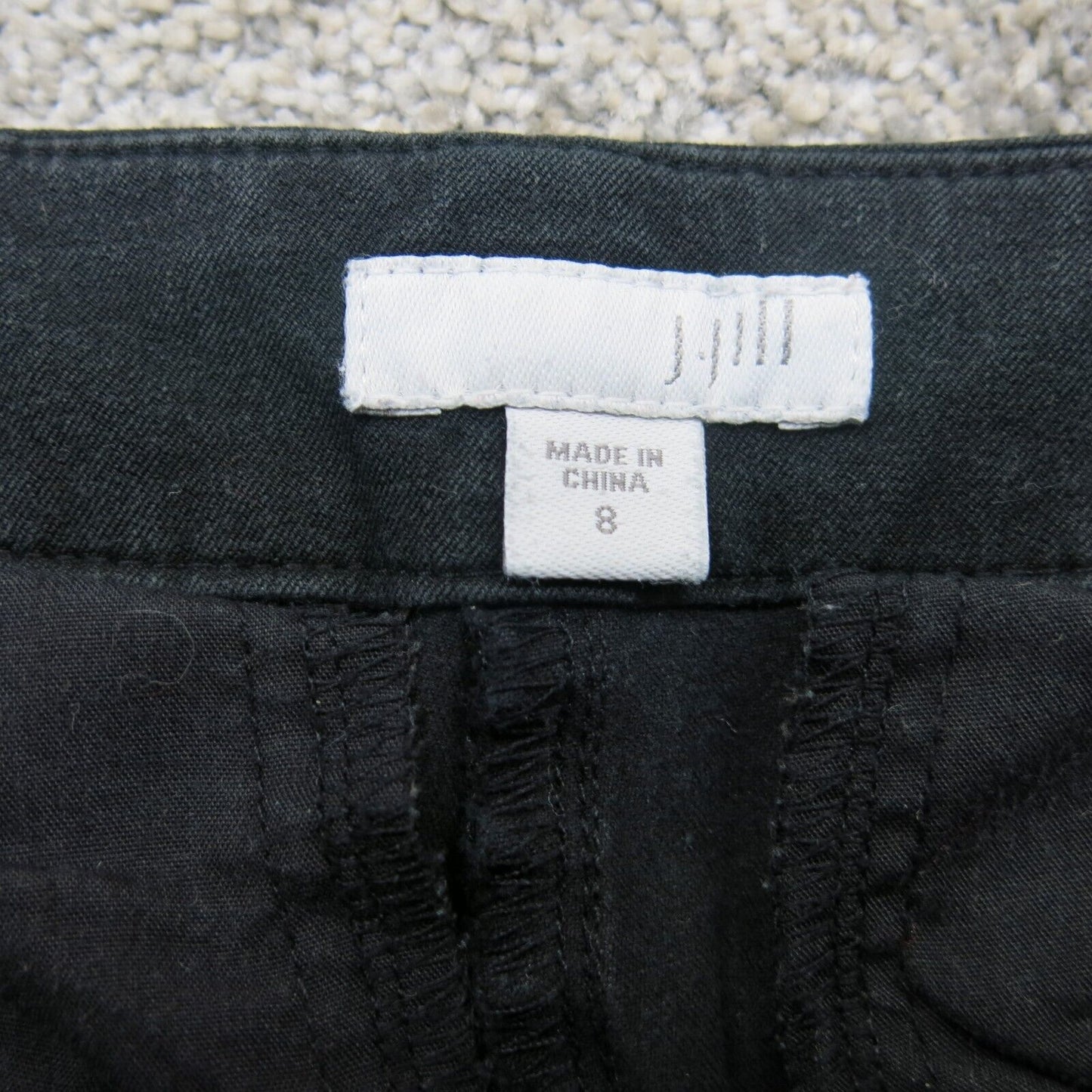 J Jill Women Chino Shorts Stretch Mid Rise Pockets Button Fly Black Size 8