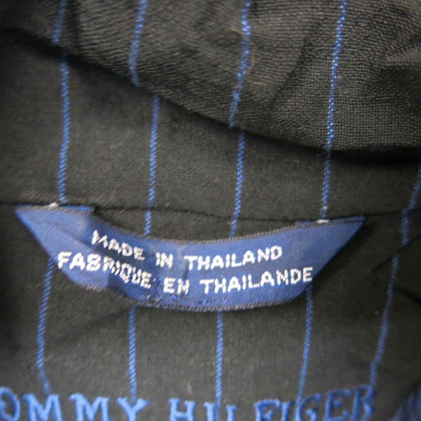 Tommy Hilfiger Women Striped Blazer Coat Single Breasted Long Sleeve Black SZ 6