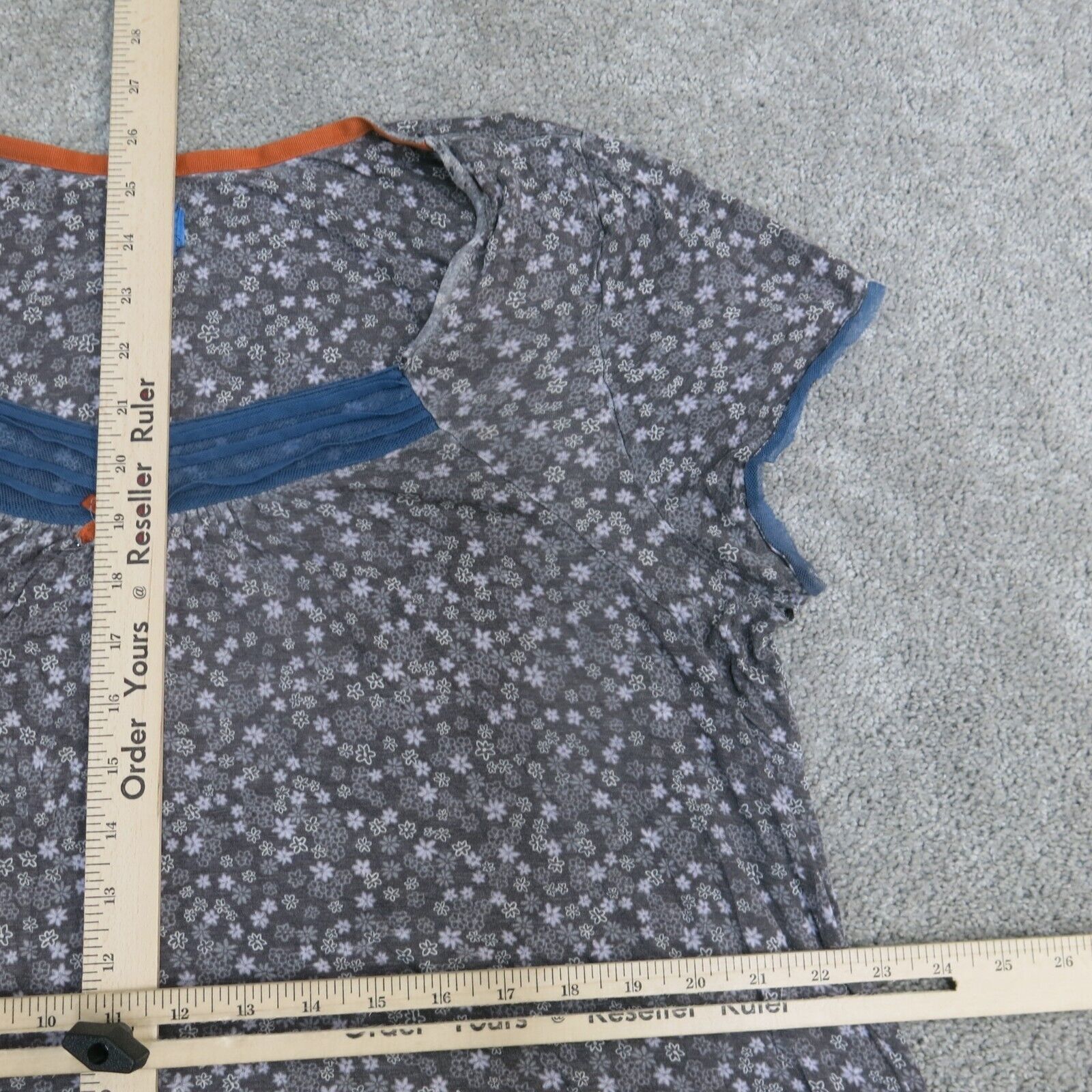 Simply Vera Vera Wang Blouse Top Womens XL Gray Square Neck