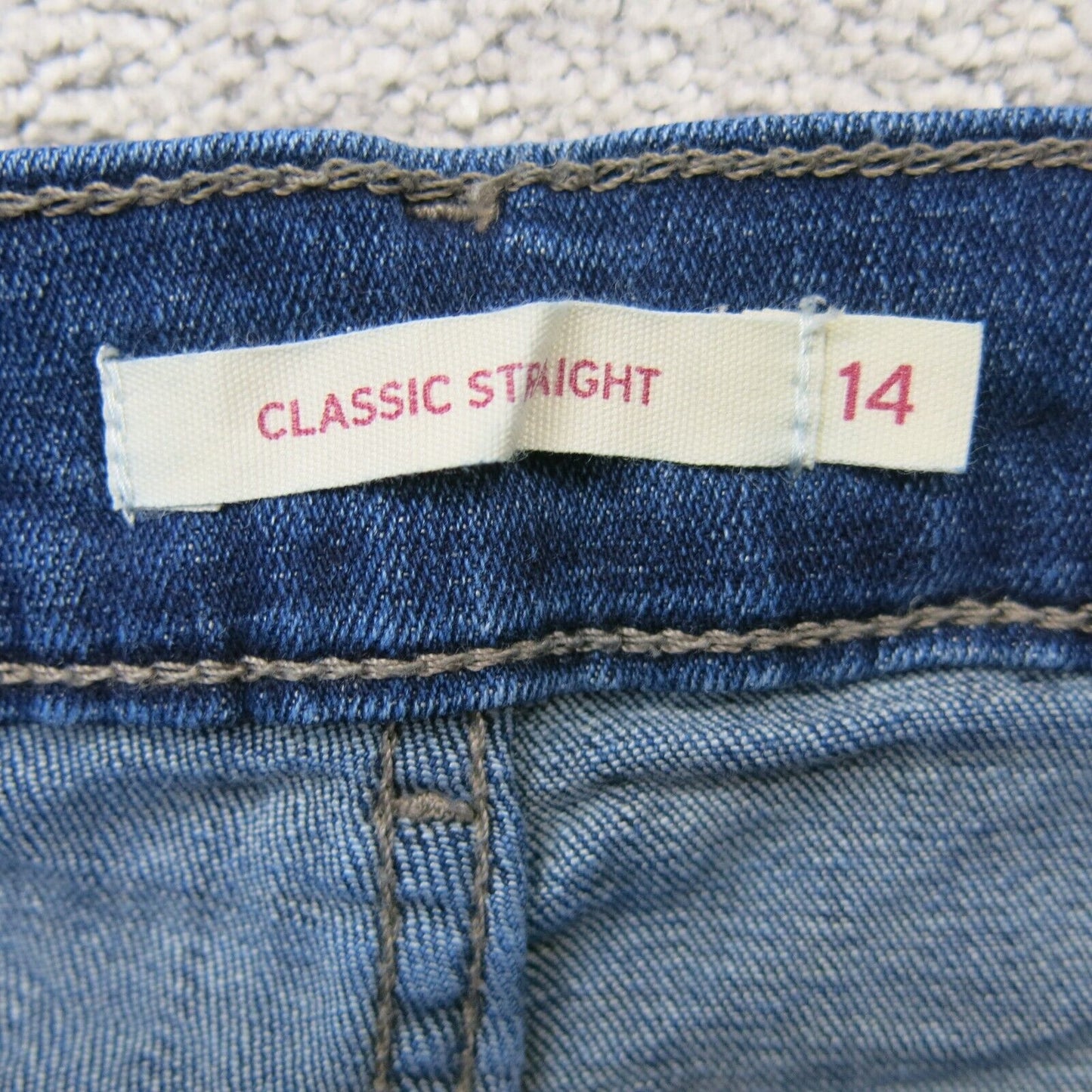 Levis Mens Classic Straight Leg Jeans Mid Rise Cotton Pockets Blue Size W32XL30