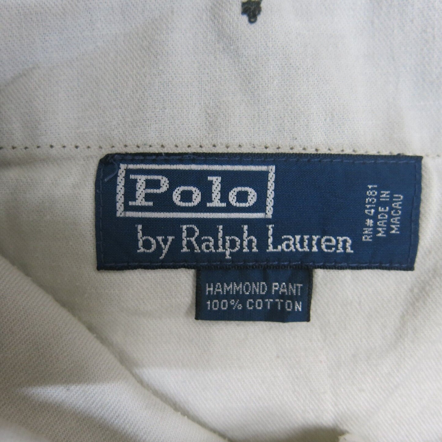 Polo By Ralph Lauren Mens Dress Pants Low Rise 100% Cotton khaki Size W38XL30