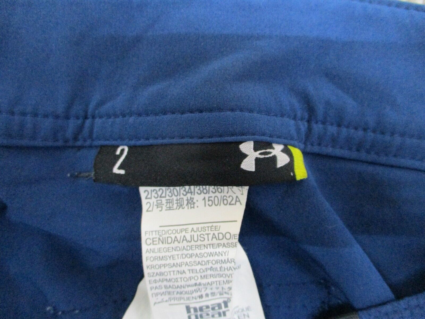 Under Armour Sports Pants Womens Small Blue Activewear Storm Heatgear Logo Pant
