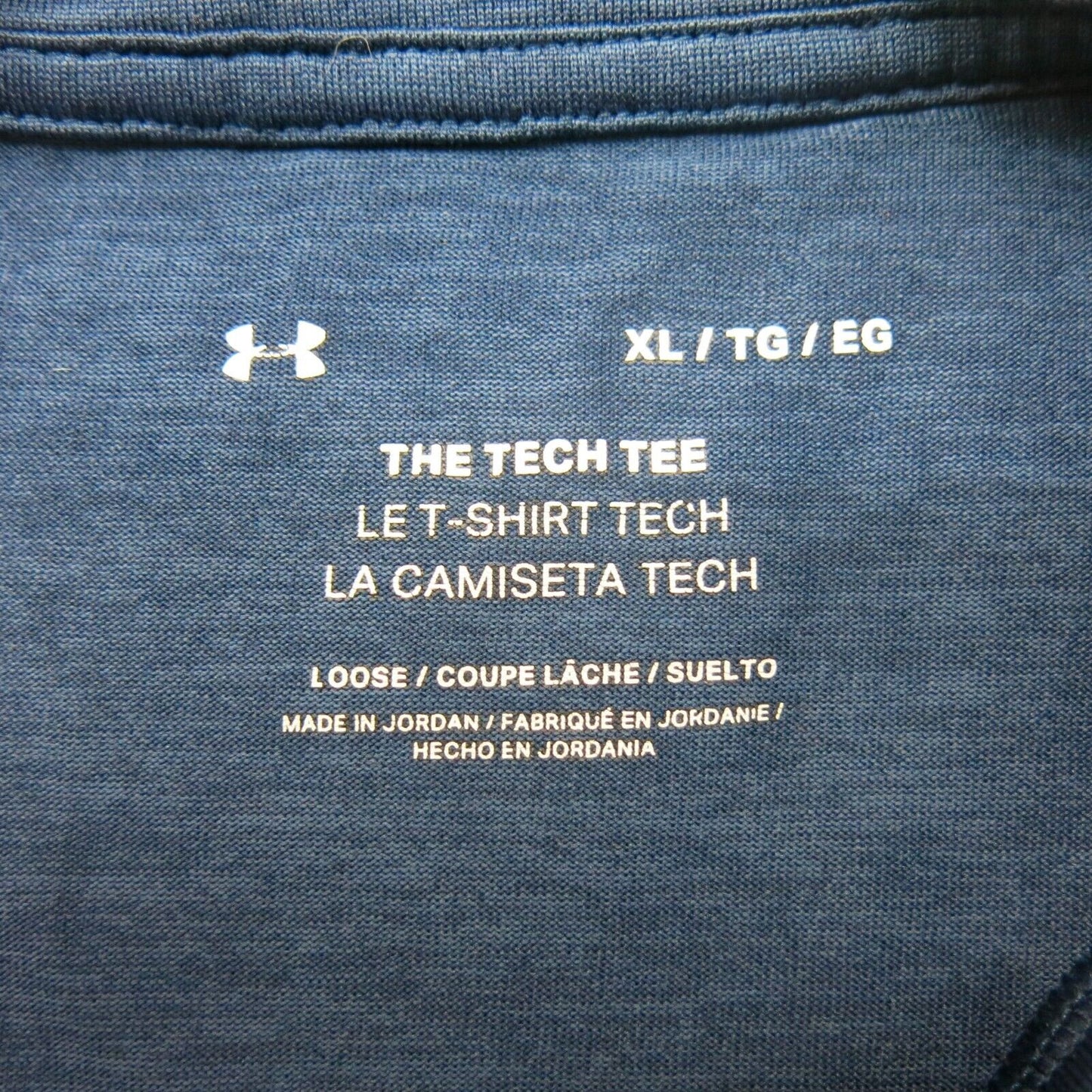 Under Armour Mens The Tech Tee Shirt Loose Fit Short Sleeve Crew Neck Blue SZ XL