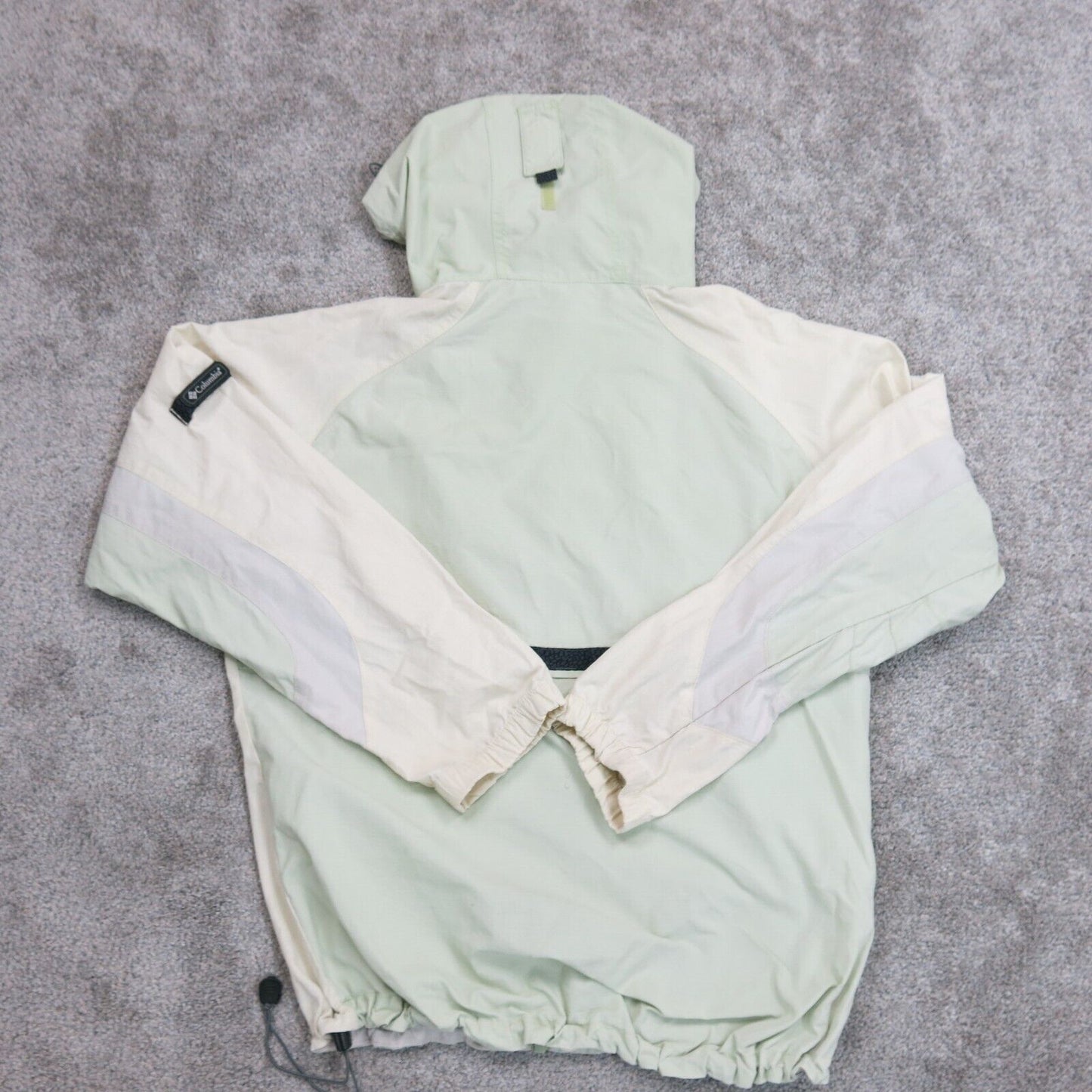 Columbia Sportswear Womens Full Zip Hooded Jacket Long Sleeve Beige/Green Size L
