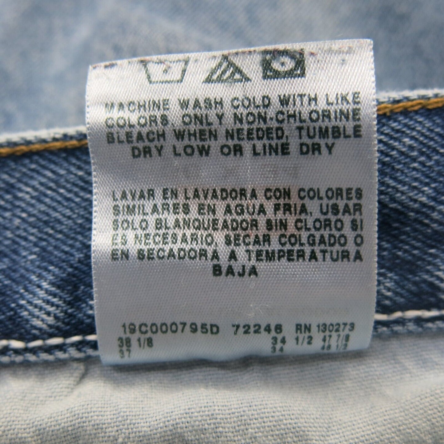 Wrangler Mens Straight Leg Jeans Denim Stretch 100% Cotton Blue Size W36XL34