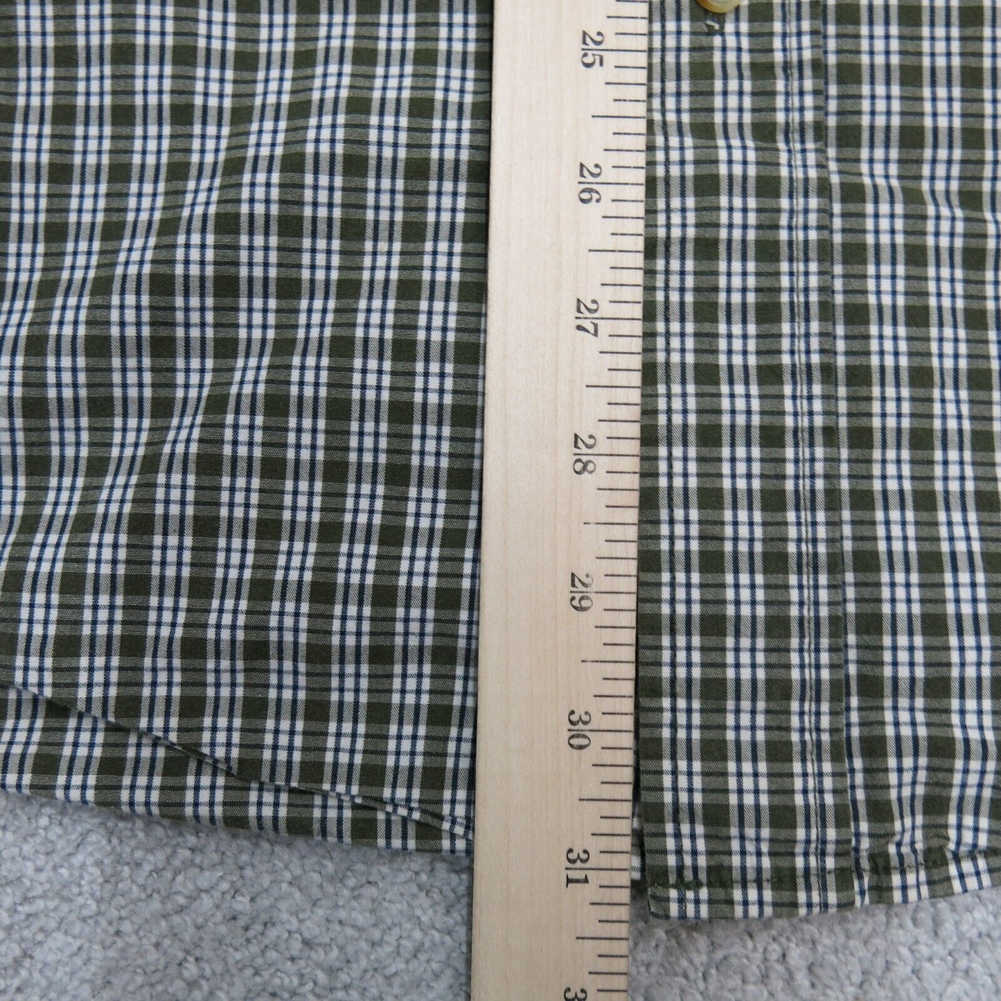Wrangler Mens Check Button Down Shirt Long Sleeve 100% Cotton Green White Size L