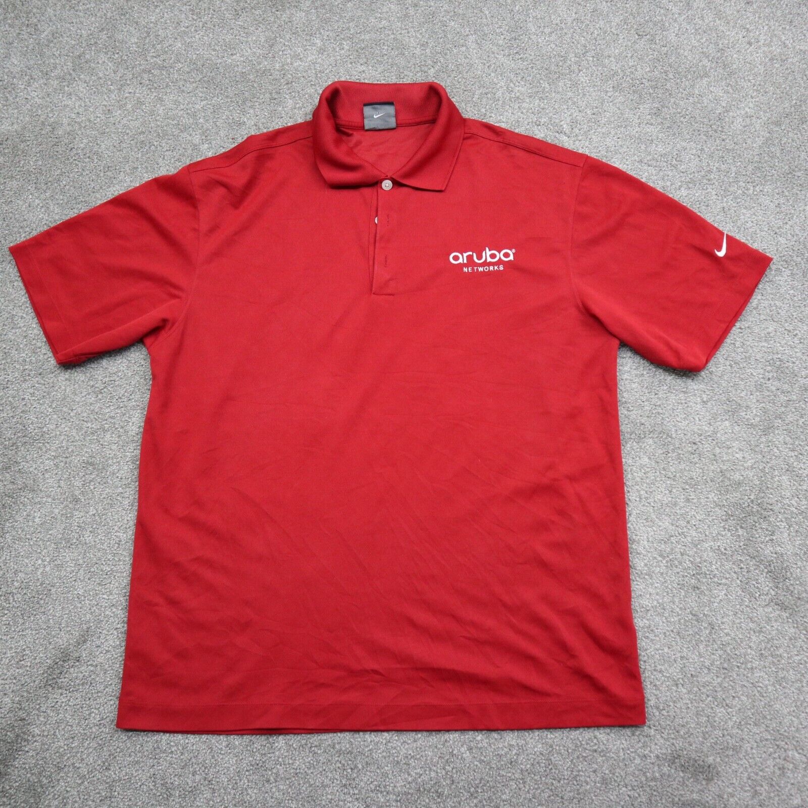 Nike St Louis Cardinals Shirt Medium Red Dri-Fit Polo Striped Men's Golf