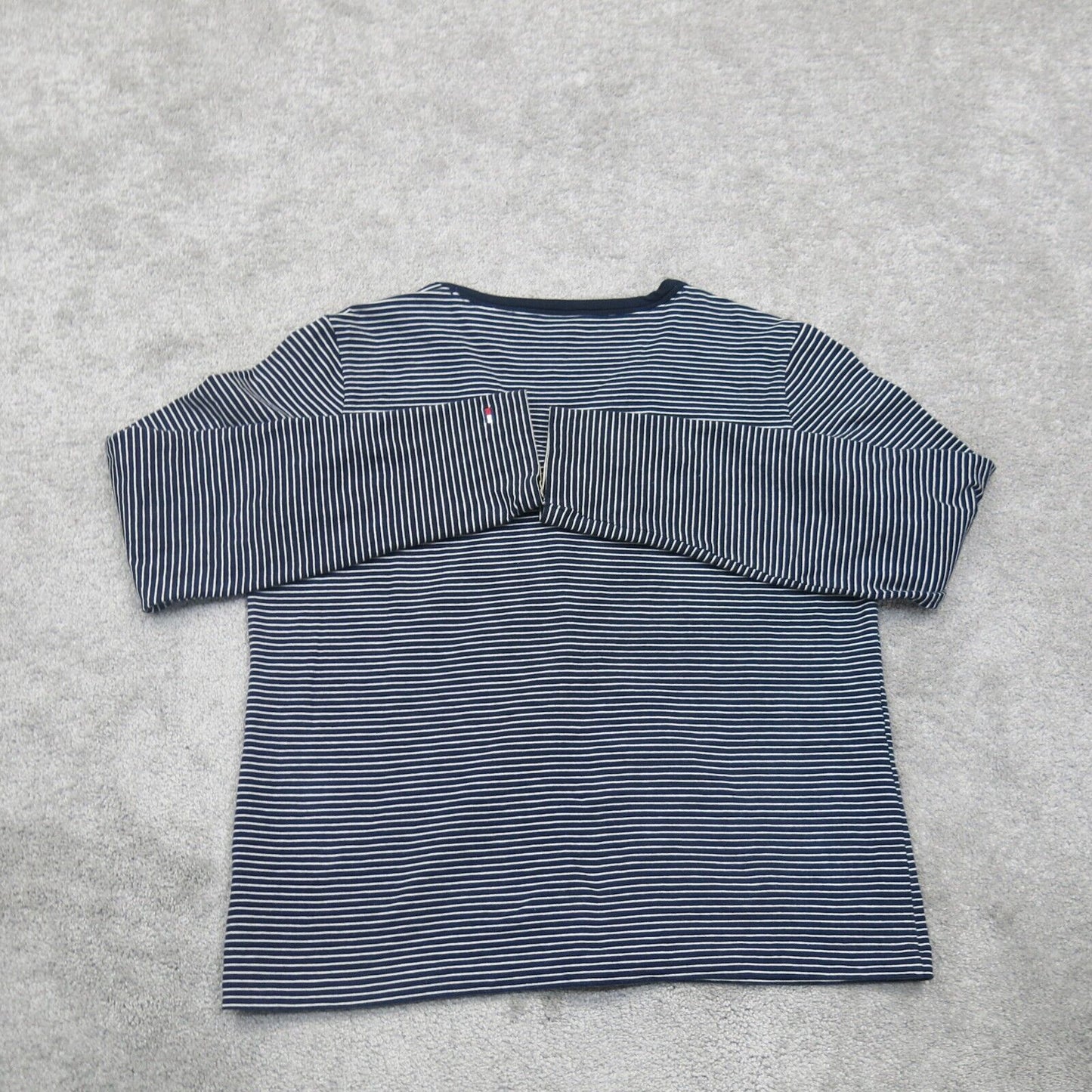 Tommy Hilfiger Womens Striped Cardigan Sweater Knit Long Sleeve Blue White SZ XL