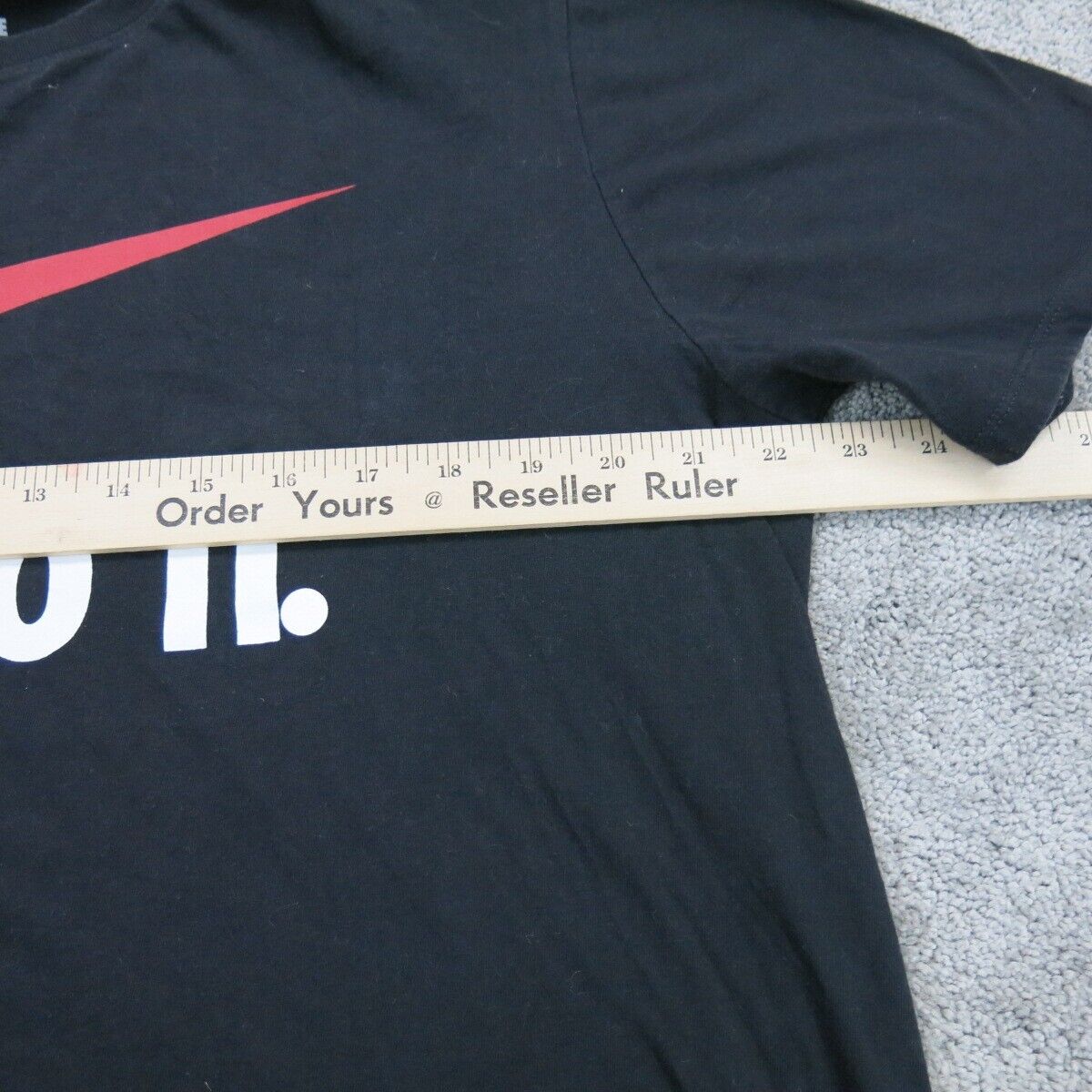 The Nike Tee Mens Athletic Cut T Shirt Short Sleeves Just Do It Logo Black SZ XL