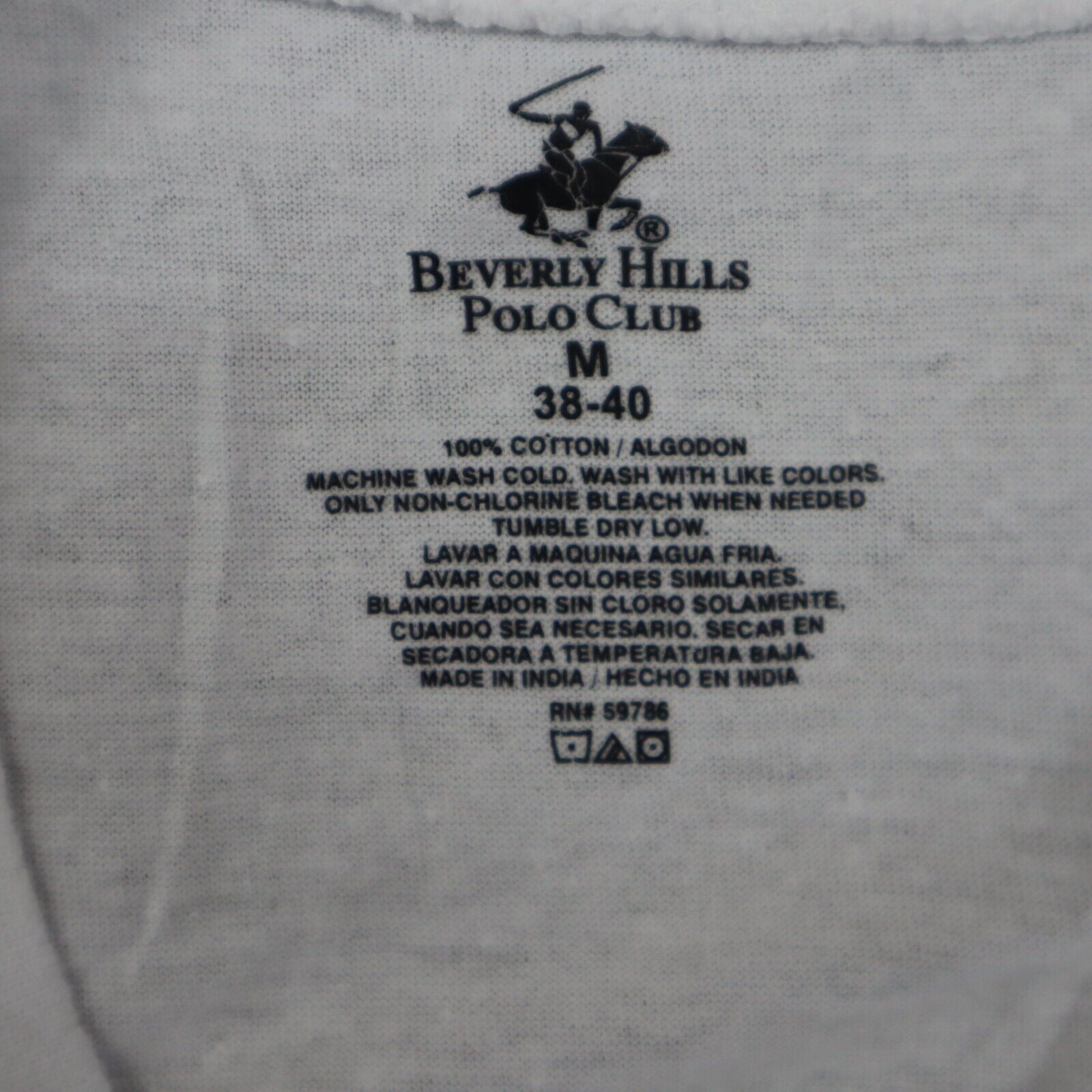 Beverly Hills Polo Club T Shirt Mens Size Medium White Short