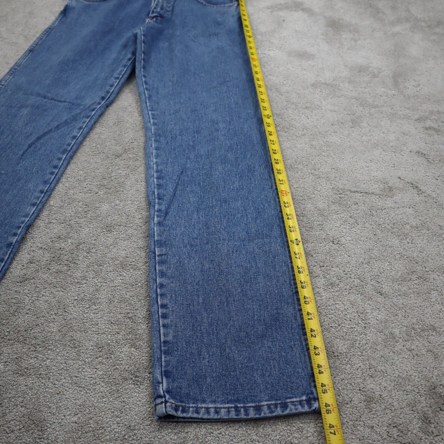 Wrangler Mens Straight Leg Jeans 100% Cotton High Rise Blue Size W33XL36